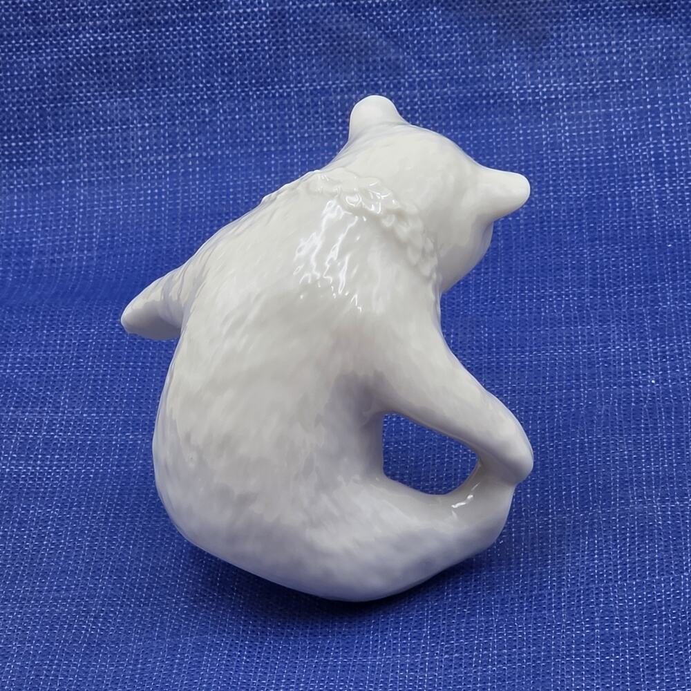 Vintage 1991 Lenox China Jewels Collection Sitting Bear 4” Tall Gold Paws - Picture 6 of 14